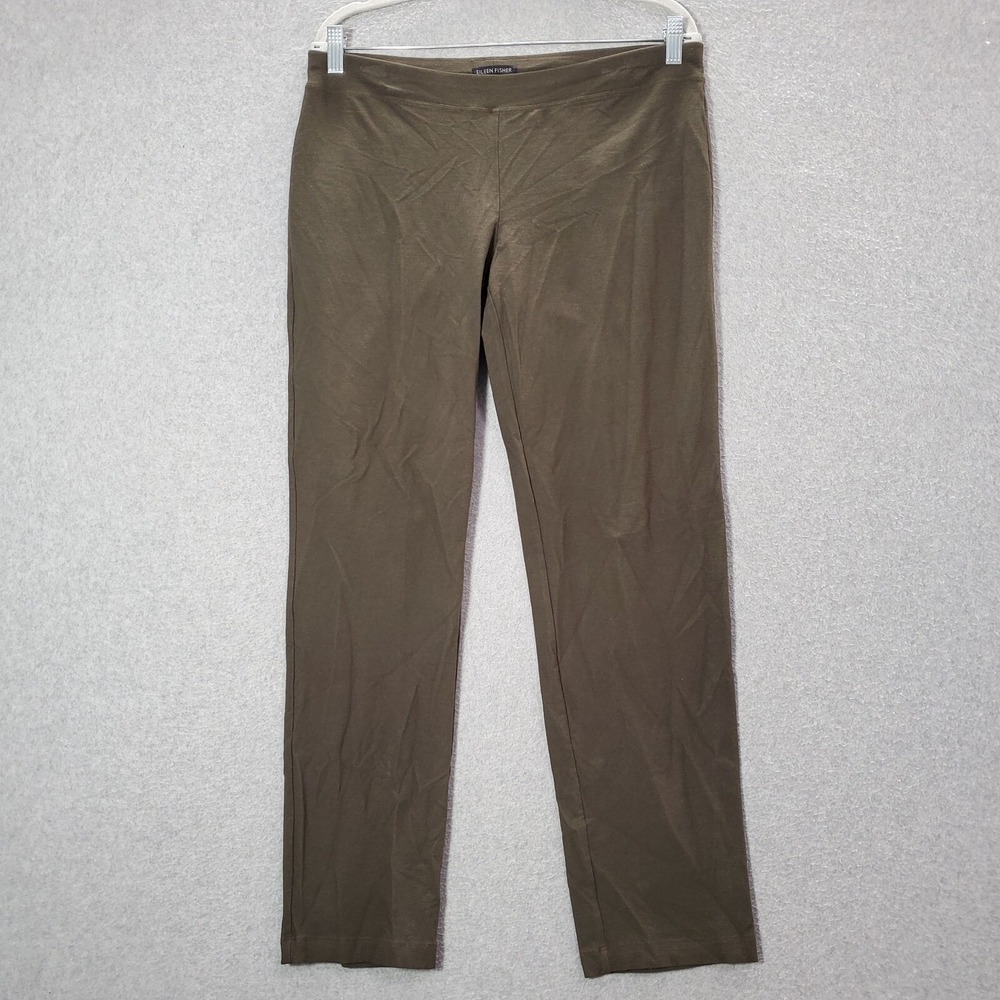 Eileen Fisher Women Activewear Pants Medium Green Legging Yoga Pull On READ